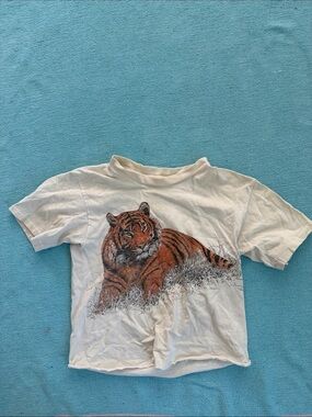 Vintage  White Tiger Graphic Tee Small